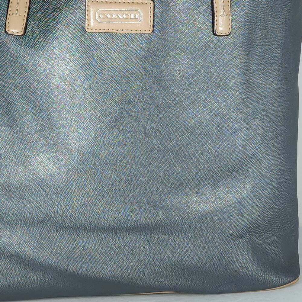 Coach Women's F24341 Leather Platinum Gray Large Tote Bag Shoulder Bag Handbag - Picture 15 of 16